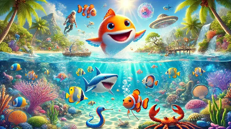 Ilustrasi permainan tembak ikan di lobi DAY777